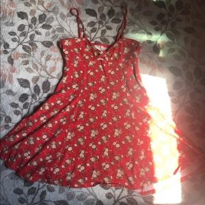 Floral Red Skater Dress
